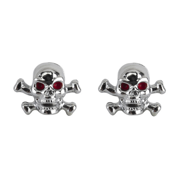 Trik Topz Valve Caps Skull/Bone Cp 1Pr/Pack