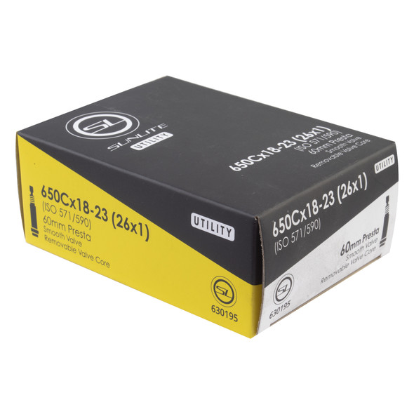 Sunlite Tube Utilit 650Cx18-23 Presta Valve60/Smth/Rc (26X1) Ffw25Mm
