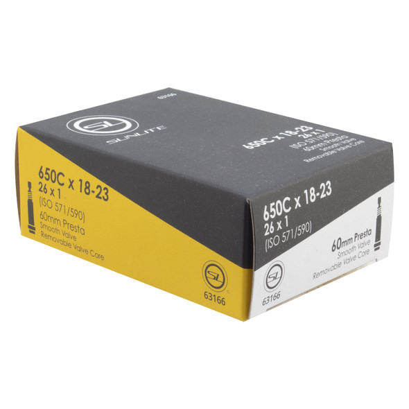 Sunlite Tube 650Cx18-23 Presta Valve60/Smth/Rc (26X1) Ffw25Mm