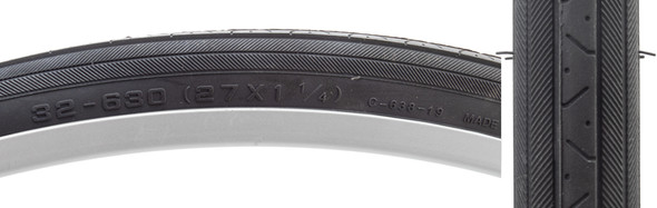 Sunlite Tire 27X1-1/4 Cst638 Black/Black Road Wire