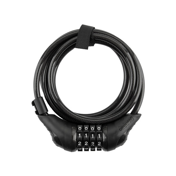 Onguard Lock Cable 8161 Neon Combo Coil 6Fx8Mm With Bracket Black