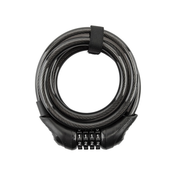 Onguard Lock Cable 8159 Neon Combo Coil 6Fx12Mm With Bracket Black