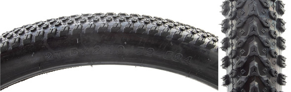 Sunlite Tire 27.5X2.1 Black/Black Sm Block Mountain Bike 5129 Wire/27