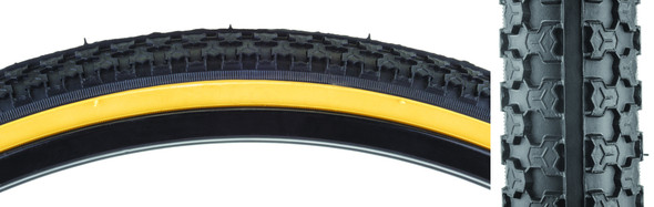 Sunlite Tire 26X1.5 Black/Gm Raised Center K53 Wire