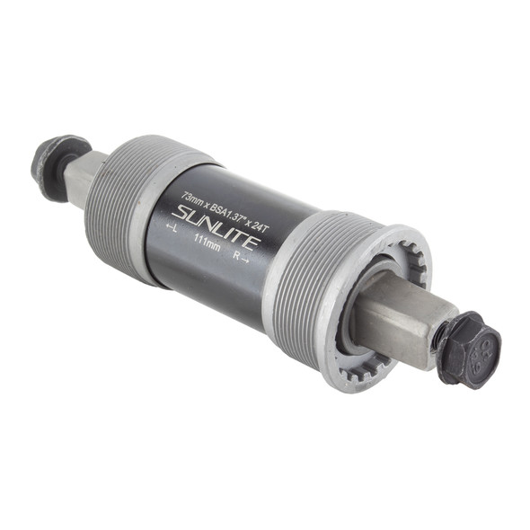 Sunlite Bottom Bracket Set Silver26 73X111 Sq Steel-Cup English Sealed Bearing