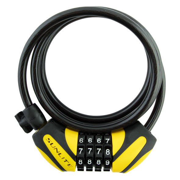 Sunlite Lock Dfndr D1 Cable 8Mmx6F Com With Bkt Coil Black/Yellow