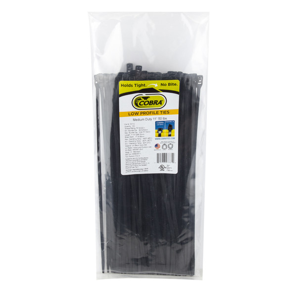 Cobra Products Cable Guide Flexroute Ties Only 11In 100Pk Bulk Black