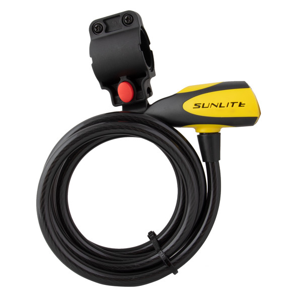 Sunlite Lock Dfndr D1 Cable 10Mmx6F Key With Bkt Coil Black/Yellow