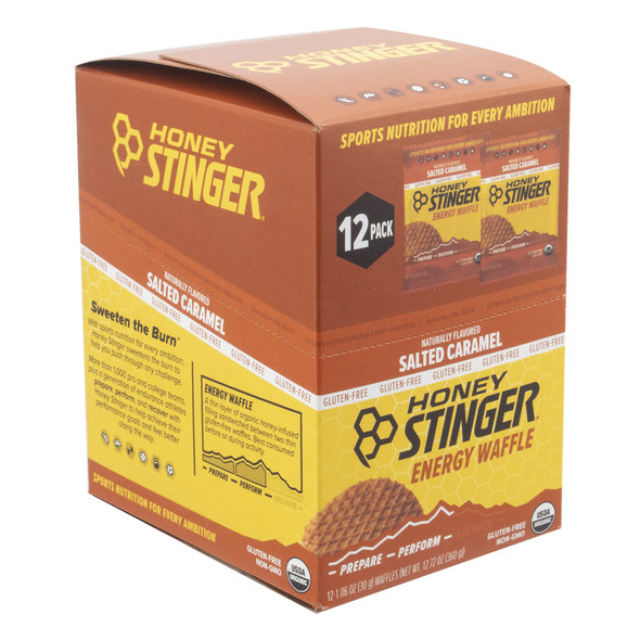 Honey Stinger Food Waffle Gluten Free Organic Salted Caramel Box Of 12