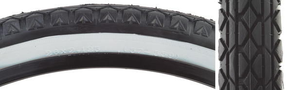 Sunlite Tire 26X2.125 Black/White Cruiser V52 Fold-Cb/30 65Psi