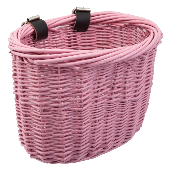 Sunlite Basket Front Willow Mini Pink Strap-On9.75X6X7.5