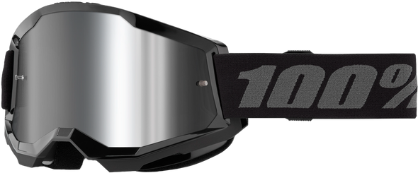100% Strata 2 Goggle Black Mirror Silver Lens 50028-00013