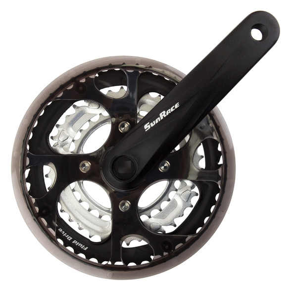 Sunrace Crankset Fcm300 170X48/38/28 Sq With Cg Black/Silver