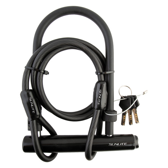 Sunlite Lock U Standard 4X7.75/10Mmx4Ftcbl With Bracket Black