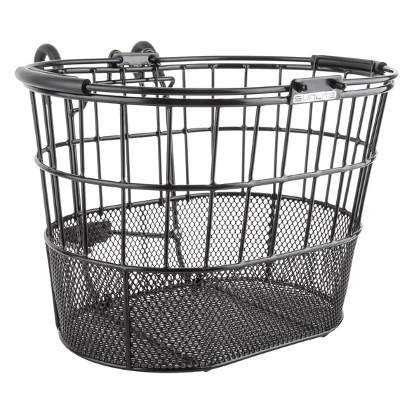 Sunlite Basket Front Wire/Mesh Oval L/O Standard Black With Bracket