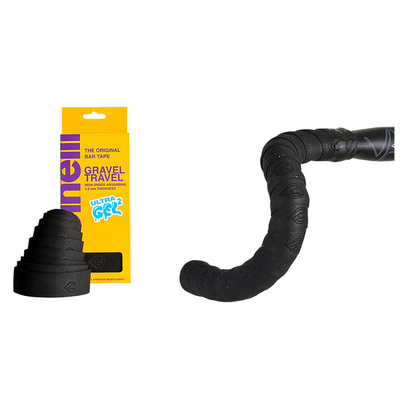 Cinelli Tape & Plugs Gel Gravel Travel Suede Black