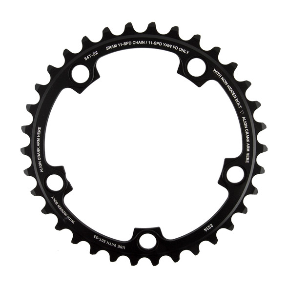 Sram Chainring 34-Tooth 110Mm Red-X-Glide 11-Speed S2 B-Black Yaw