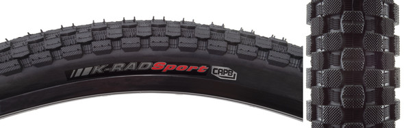 Kenda Tire K-Rad Sport 26X2.125 Black/Black Src/Prc/60 Wire 60Psi