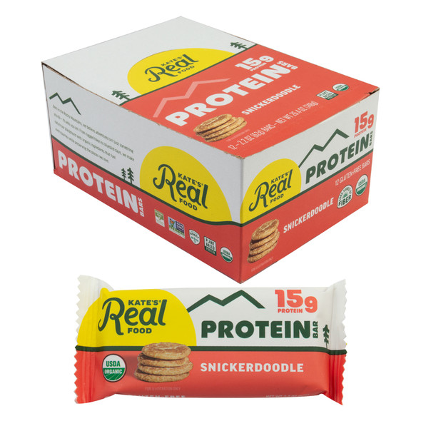Kates Real Food Food Bar Protein Snickerdoodle Box Of 12