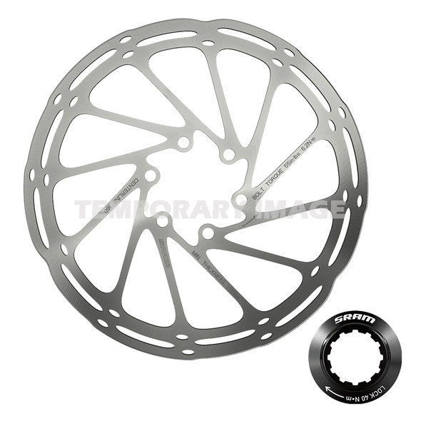 Sram Brake Part Disc Rotor 180 C-Line Center Lock Rounded With Lock Ring Silver/Black