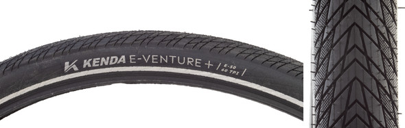 Kenda Tire E-Venture+ 700X45 Black/Black 60 Wire E50