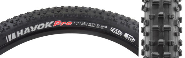 Kenda Tire Havok Pro 27.5X2.8 Black/Black Dtc/Tr/Tr/120 Fold 35Psi