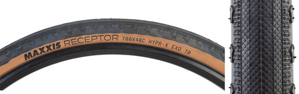 Maxxis Tire Receptor 700X40 Black/Tan Fold/120 Hypr-X/Exo/Tr