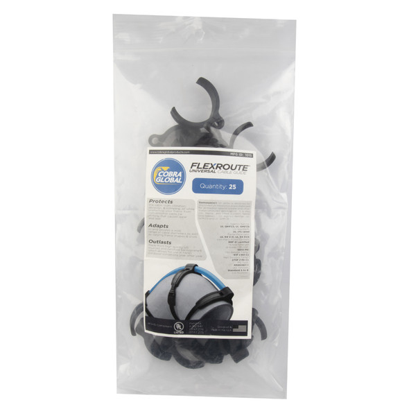Cobra Products Cable Guide Flexroute Guides Only Sm 4.8-6.5Mm 25Pk Bulk Black