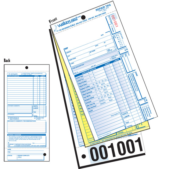 Walking Bird Publications Form Standard Bik Repair Wserv Ful/Claim Pkof250
