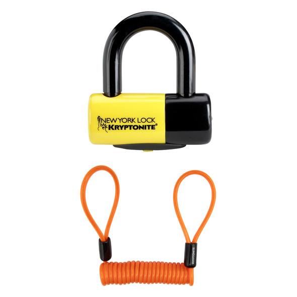 Kryptonite Lock U Ny Liberty Disc 2.2X2.3 With Reminder Cable & Pouch Yellow