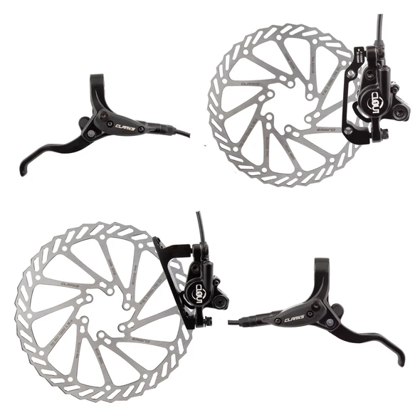 Clarks Brake Disc Clout-1 Hydraulic Front-180/Rear-160 With Lvrs Black