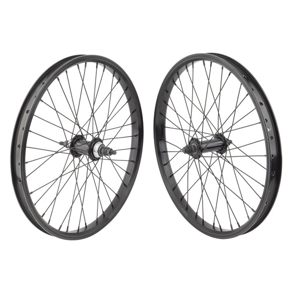 Se Bikes Wheel Pair 20X1.75 406X24 Ripper(21) Black Nmsw 36 1-Speed Ff Loose 3/8 Black 110Mm 14Gbk