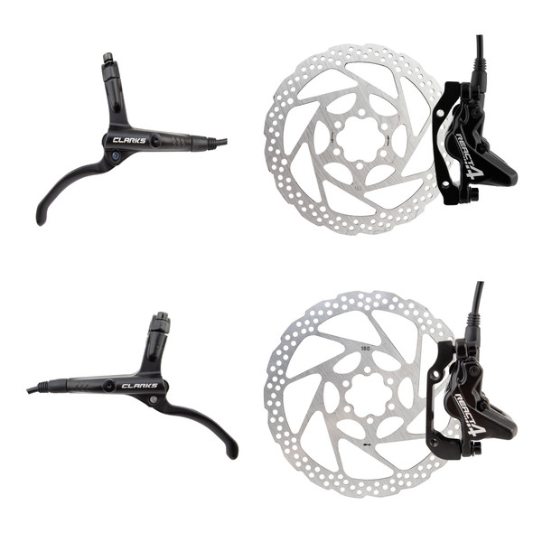 Clarks Brake Disc React-4 Hydraulic Front-180/Rear-160 With Lvrs International Standard Black
