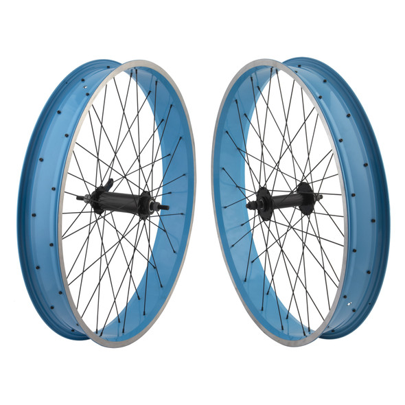 Wheel Master Wheel Pair 26X4.0 559Xxx Alloy Aqua Machined Sidewall 36 Steel 1-Speed Cb Bo Black 135/170Mm 14Gbk
