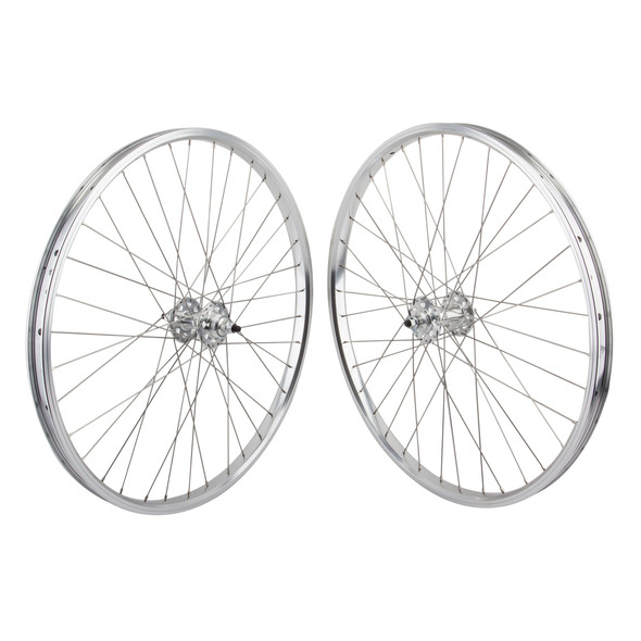 Se Bikes Wheel Pair 26X1.75 559X24 Silver 36 1-Speed Freewheel Seal 3/8 Silver 110Mm Dti2.0Sl