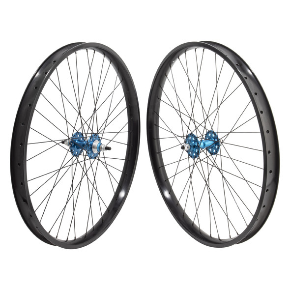 Se Bikes Wheel Pair 26X1.75 559X35 Om Flyer(21) Black Nmsw 36 1-Speed Ff Seal 3/8 Blue 110Mm Stainless Steel2.0Bk