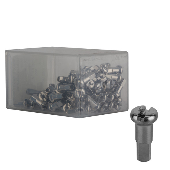 Dt Swiss Spoke Nipple Brass 2.0X12Mm Silver Box Of 100