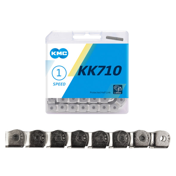 Kmc Chain 1/2X1/8 Kk710 1-Speed 1/2Link Silver 112L Kool Knight