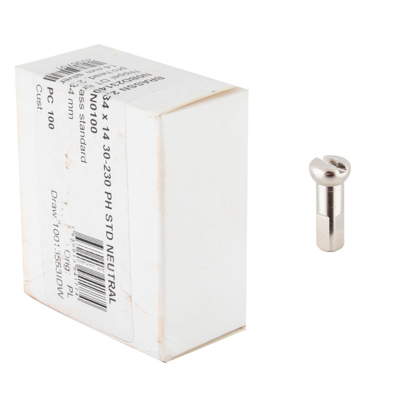 Dt Swiss Spoke Nipple Brass 2.34X14Mm Prohead Silver Box Of 100