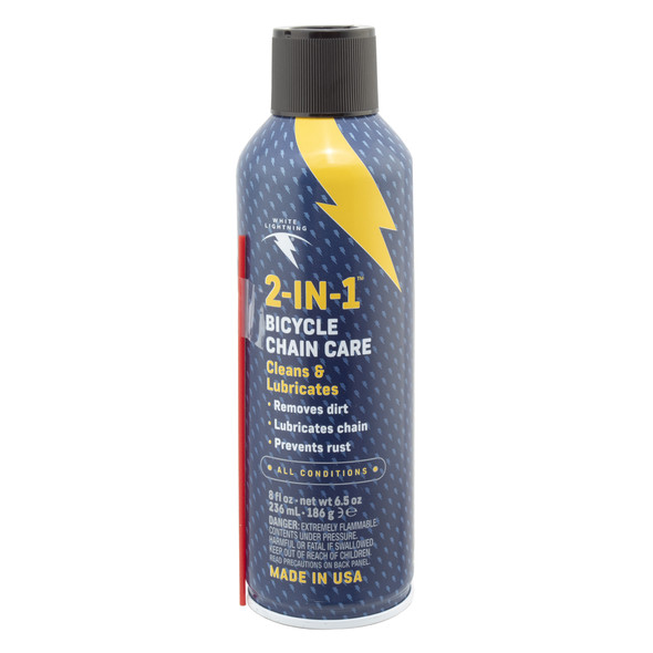 White Lightning Cleaner 2In1 Bike Chain Care Lube 8Oz Aero 6/Cs
