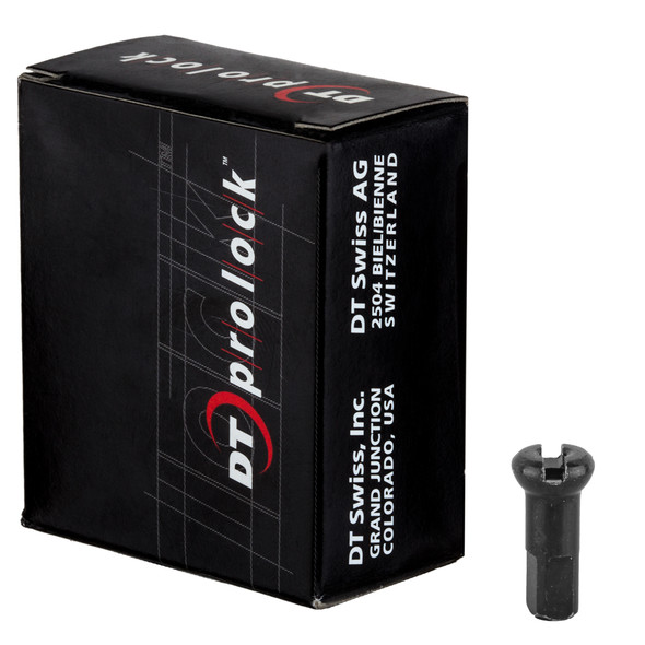 Dt Swiss Spoke Nipple Brass 2.0X12Mm Prolock/Prohead Black Box Of 100