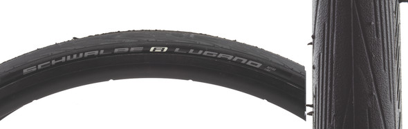 Schwalbe Tire Lugano Ii Endurance 700X25 Twin Reinforced Black/Bsk Silca Wire