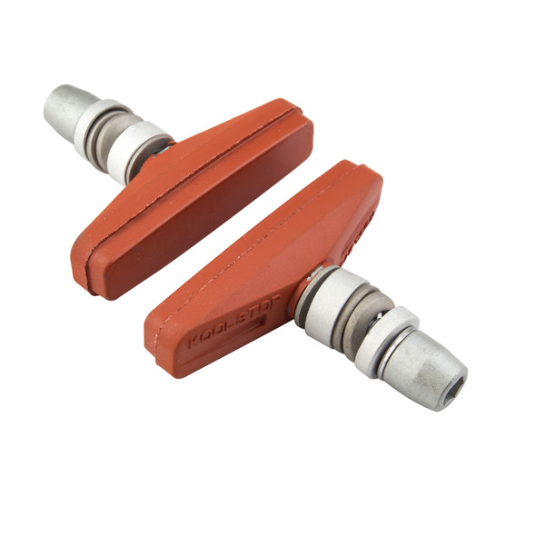 Koolstop Brake Shoes City Threaded Pair Salmon