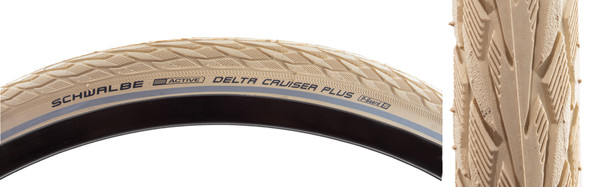 Schwalbe Tire Delta Cruiser 700X35 Active Twin P-Guard Cr/Cr/Ref Sbc Wire