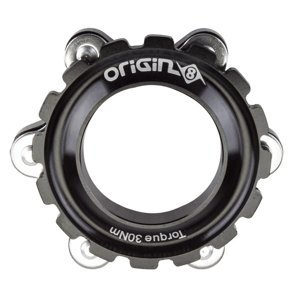 Origin8 Brake Part Disc Adapter 6H/Center Lock Black For Thru-Axle