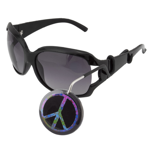 Tiger Eye Mirror Glasses Mount Peace Sign Black