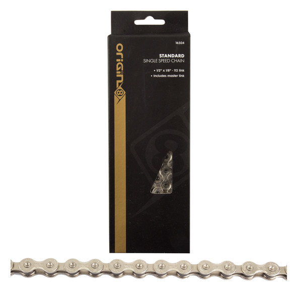 Origin8 Chain 1/2X1/8 Standard 1-Speed Silver 116L With Master Link