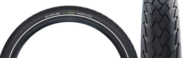 Schwalbe Tire Marathon 700X28 Perf Twin Skin Gn-Guard Black/Black/Ref Addix Eco E25 Wire