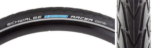 Schwalbe Tire Marathon Racer 26X1.5 Perf Lite R-Guard Black/Bsk/Ref Sp-Grip E25 Wire
