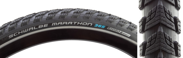 Schwalbe Tire Marathon 365 700X38 Perf Gn-Guard Black/Black/Ref Four Season E50 Dynamo Wire